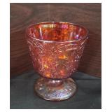 Fenton Wild Strawberry Red Amberina Candy Dish