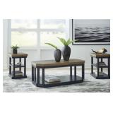 ASHLEY LANDOCKEN 3-PIECE COFFEE & END TABLE SET ASHLEY LANDOCKEN 3-PIECE COFFEE & END TABLE SET