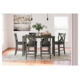 ASHLEY CAITBROOK COUNTER TABLE & 6 BAR STOOLS ASHLEY CAITBROOK COUNTER TABLE & 6 BAR STOOLS