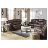 ASHLEY STONELAND CHOCOLATE RECLINING SOFA & LOVE ASHLEY STONELAND CHOCOLATE RECLINING SOFA & LOVE