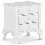 Elements Jessee WHite Three Drawer Nightstand Elements Jessee WHite Three Drawer Nightstand