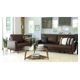 Holloway Leather Mid Century Modern Sofa & Chair Holloway Leather Mid Century Modern Sofa & Chair
