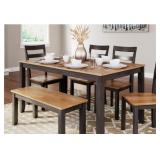 Ashley Gesthaven Table W/ 4 Chairs & Bench (6pc) Ashley Gesthaven Table W/ 4 Chairs & Bench (6pc)