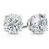 14k Gold 5.00 ct Round Brilliant Lab Diamond Studs
