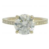 14kt Gold 2.55 ct Round VS Lab Diamond RIng