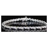 Elegant Natural Diamond Wave Bracelet