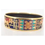 Hermes Babylon Lions Wide Enamel Bangle