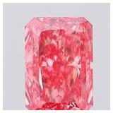 Radiant Vivid Pink Cut 1.41 ct VS Lab Diamond