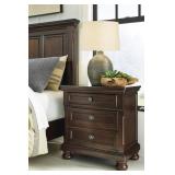 ASHLEY PORTER RUSTIC BROWN 2-DRAWER NIGHTSTAND