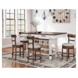 Valebeck Counter Height Dining Table & 4 Barstools