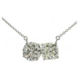14kt Gold 4.20 ct VS Double Diamond Necklace