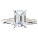 14kt Gold 2.12 ct Emerald Cut Lab Diamond Ring