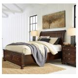 King Porter Sleigh Storage Bed & Nightstand