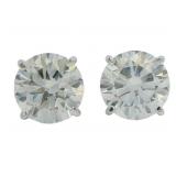 14k Gold 5.85 ct Round VS Diamond Stud Earrings