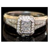 10k Gold 2/5 ct Natural Brilliant Diamond Ring