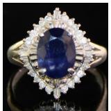 Platinum 2.36 ct Natural Sapphire & Diamond Ring