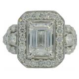 14kt Gold 3.52 ct Emerald Cut VS Lab Diamond Ring