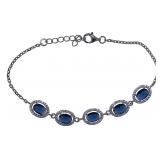 Beautiful Blue & White Sapphire Bracelet