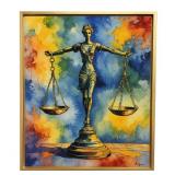 Scales of Justice Framed Canvas Studio Van Gogh