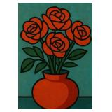 Roses In Red Vase LTD EDT By Studio Van Gogh