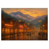 Gatlinburg at Dusk LTD EDT Canvas Studio Van Gogh