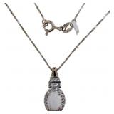 Oval White Opal Designer Necklace