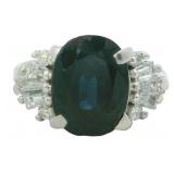 Platinum 3.49 ct Natural Sapphire & Diamond Ring