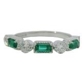 Antique Style 1.40 ct Emerald & Diamond Ring