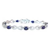 Blue & White Sapphire 8.50 ct Infinity Bracelet