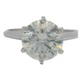 14k Gold 3.04 ct Round Lab Diamond Ring