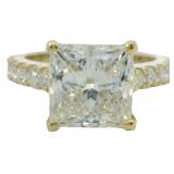 14kt Gold 4.19 ct Princess Cut VS Lab Diamond Ring