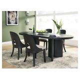 Rowanbeck Art Deco Oak Table & 4 Side Chairs