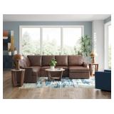 100% Top Grain Leather Sectional W/ Chaise Lounge