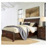 King Porter Sleigh Storage Bed & Nightstand