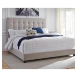King Upholstered Bed with Button Tufting