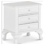 Elements Jessee WHite Three Drawer Nightstand