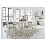 Robbinsdale Counter Table and 4 CHAIRS & Bench