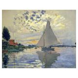 Sailboat on Canvas by Claude Monet