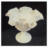 Fenton white Milk Glass Hobnail Compote