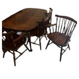 Cherry Table & 6 Windsor Back Chairs