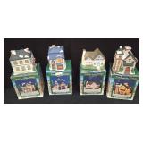 miniature Christmas village houses Winter Vintage