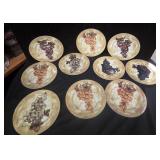10 Grape Design Plates