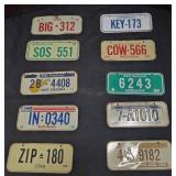 10 pc Collection Of Vintage Mini License Plates