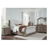 Ashley Queen Upholstered Sleigh Bed 5 pc Bedroom
