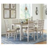 Skempton 7-Piece Farmhouse White Table & 6 Chairs
