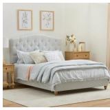 Full Diamond Tufted Platform Bed