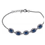 Beautiful Blue & White Sapphire Bracelet