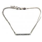 Elegant White Sapphire Designer Bar Bracelet