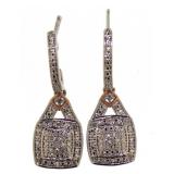 Cushion Cut 1/4 ct Diamond Dangle Earrings