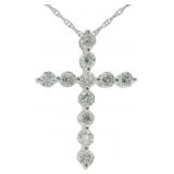 14kt Gold 1/2 ct Lab Diamond Cross Necklace